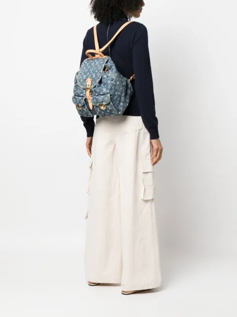 Louis Vuitton Pre-Owned 2003 monogram denim backpack LOVU6000X - 1