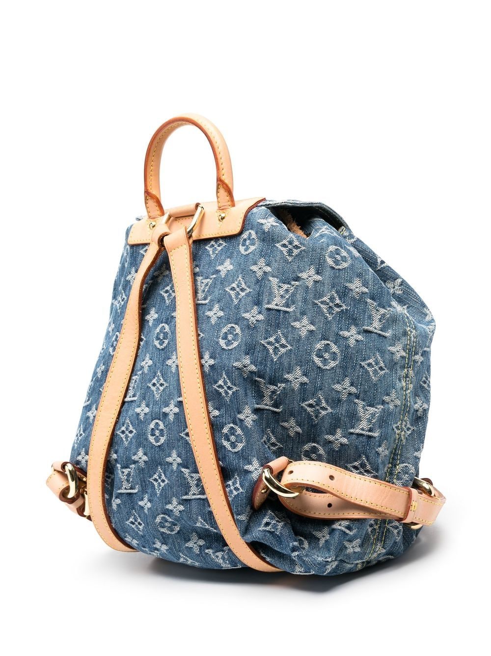 Pre-owned Louis Vuitton 2003  Monogram Denim Backpack In Blue
