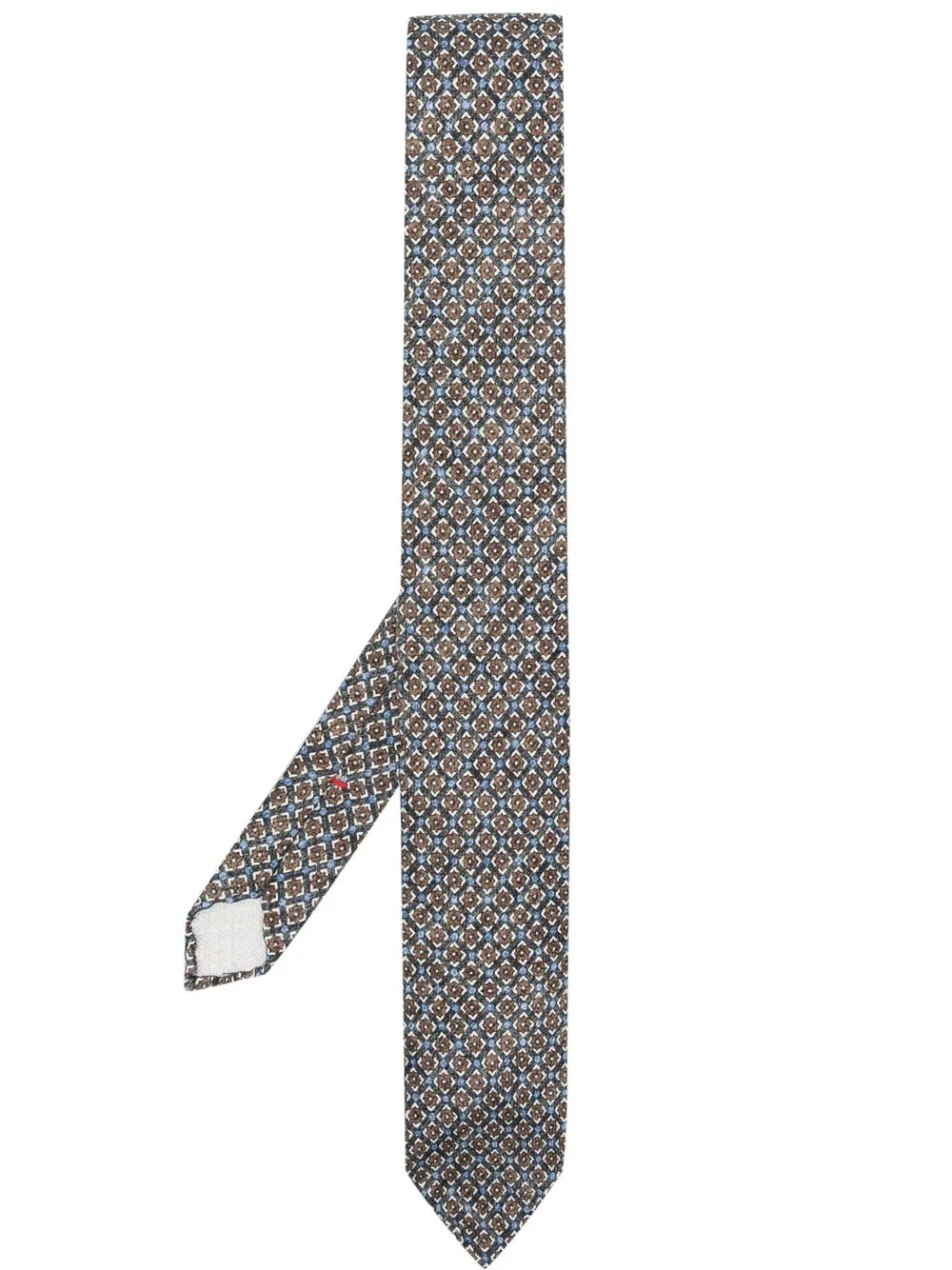 

Dell'oglio silk diamond-pattern tie - Brown