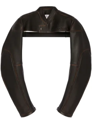 Courrèges Racer Patina レザージャケット | ブラウン | FARFETCH JP