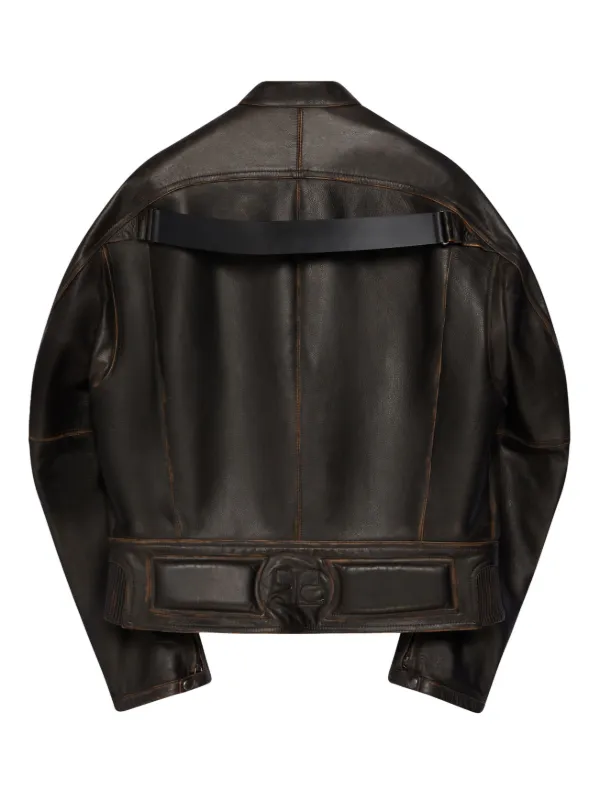 Courrèges Racer Patina レザージャケット | ブラウン | FARFETCH JP