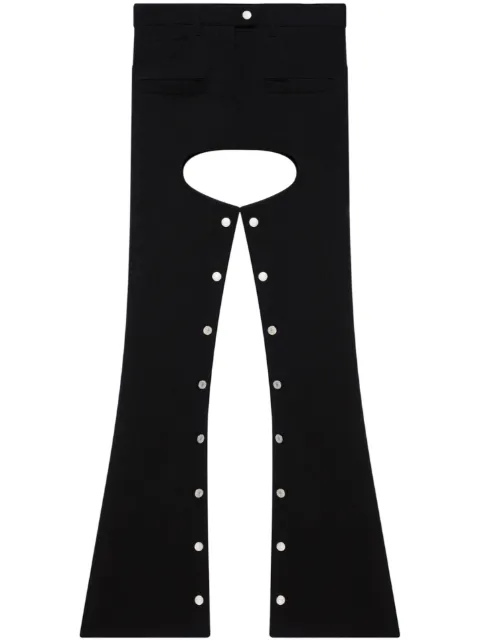 Courrèges cut-out flared denim trousers