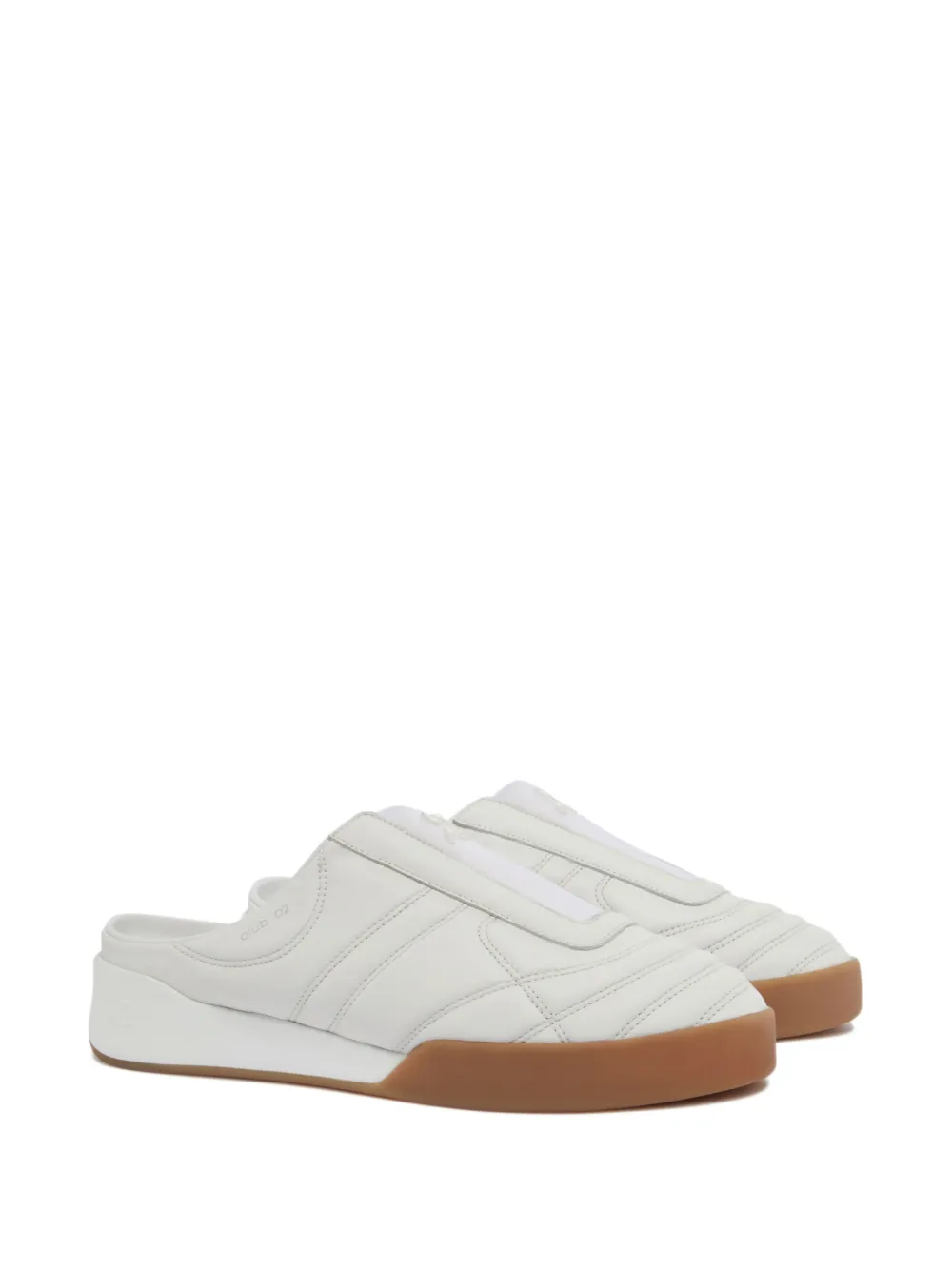 Courrèges Club 02 leather mules White