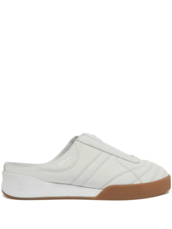 Courrèges Club 02 Leather Mules in White