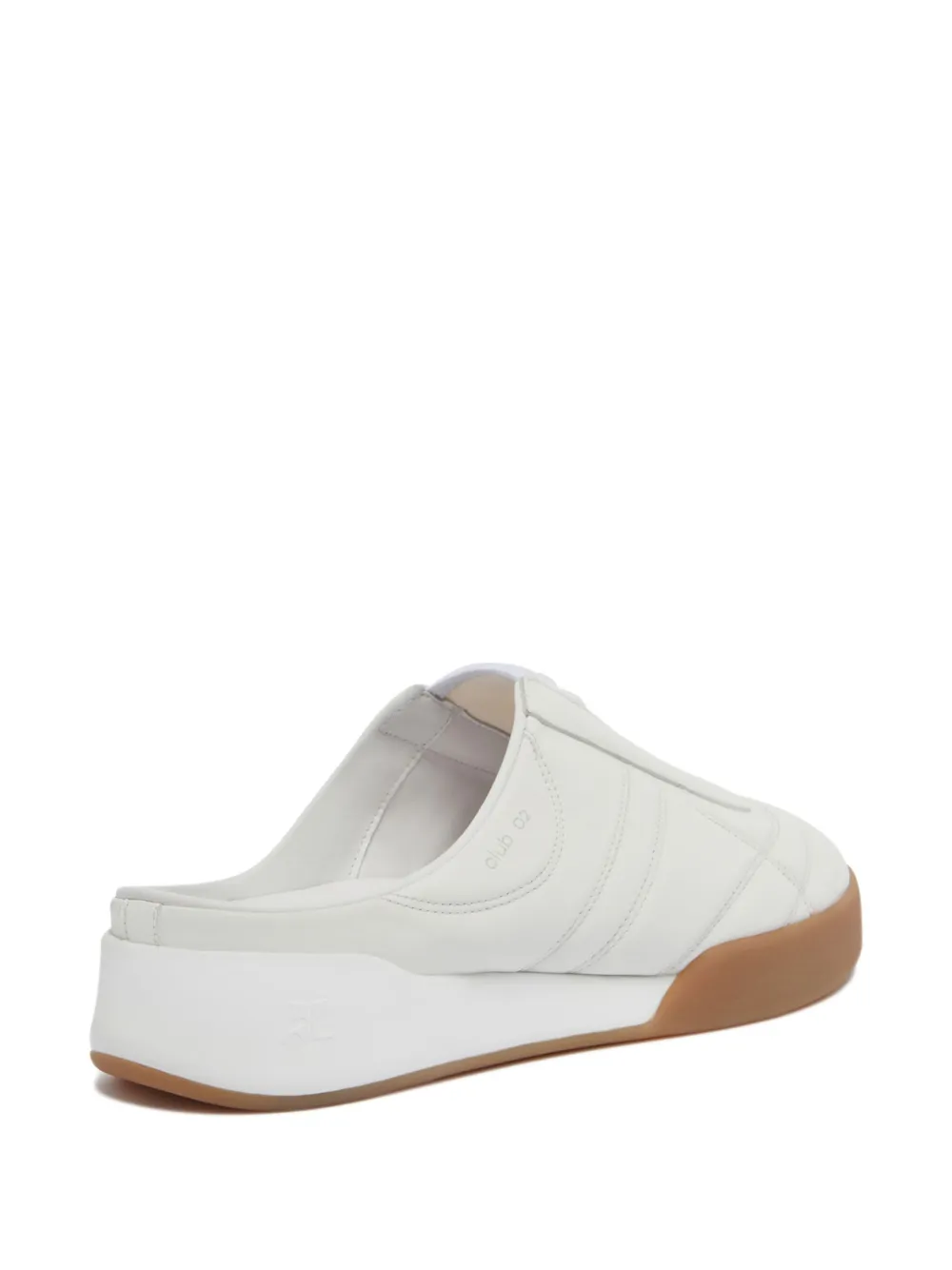 Courrèges Club 02 leather mules White