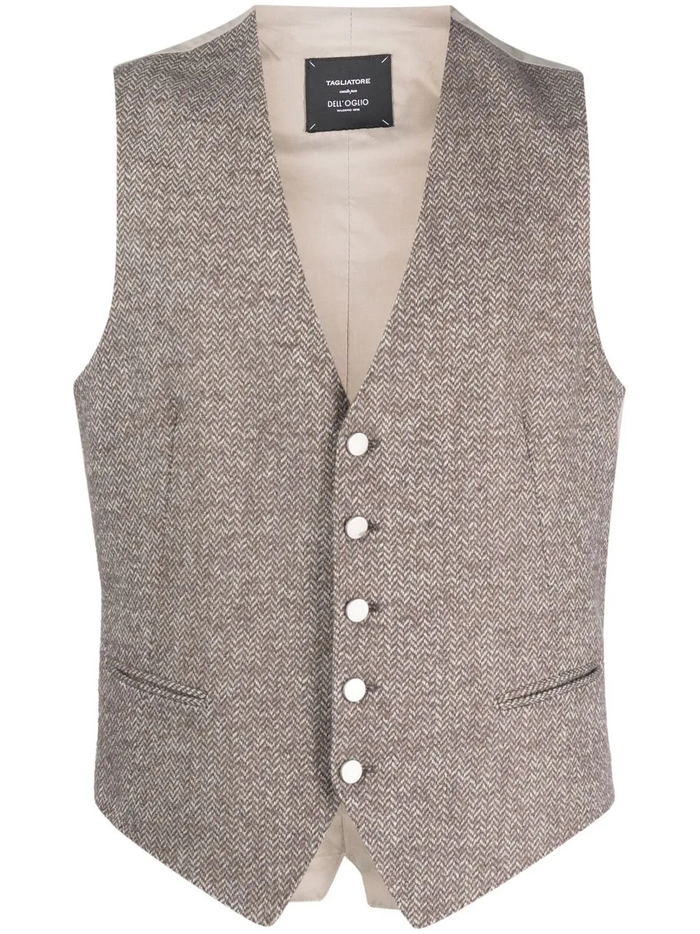 

Tagliatore chevron-knit waistcoat - Brown