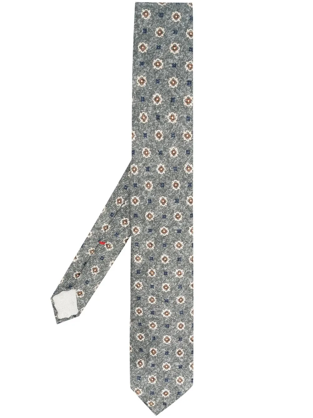 

Dell'oglio silk floral-print tie - Grey