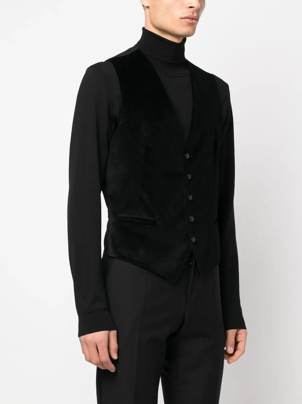 Tagliatore Single-breasted Panelled Waistcoat In 黑色
