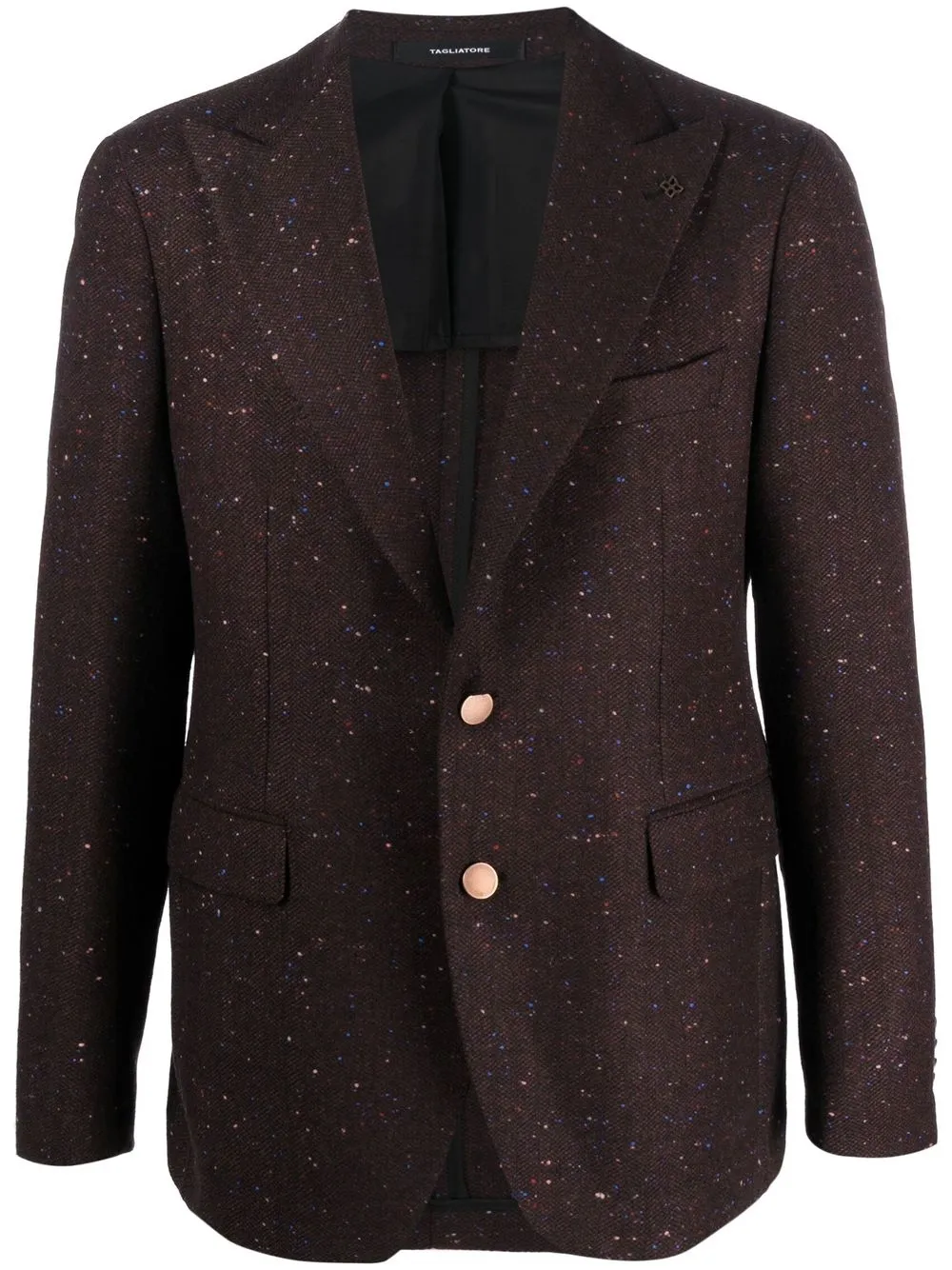

Tagliatore speckle-stitch notched-lapel blazer - Purple