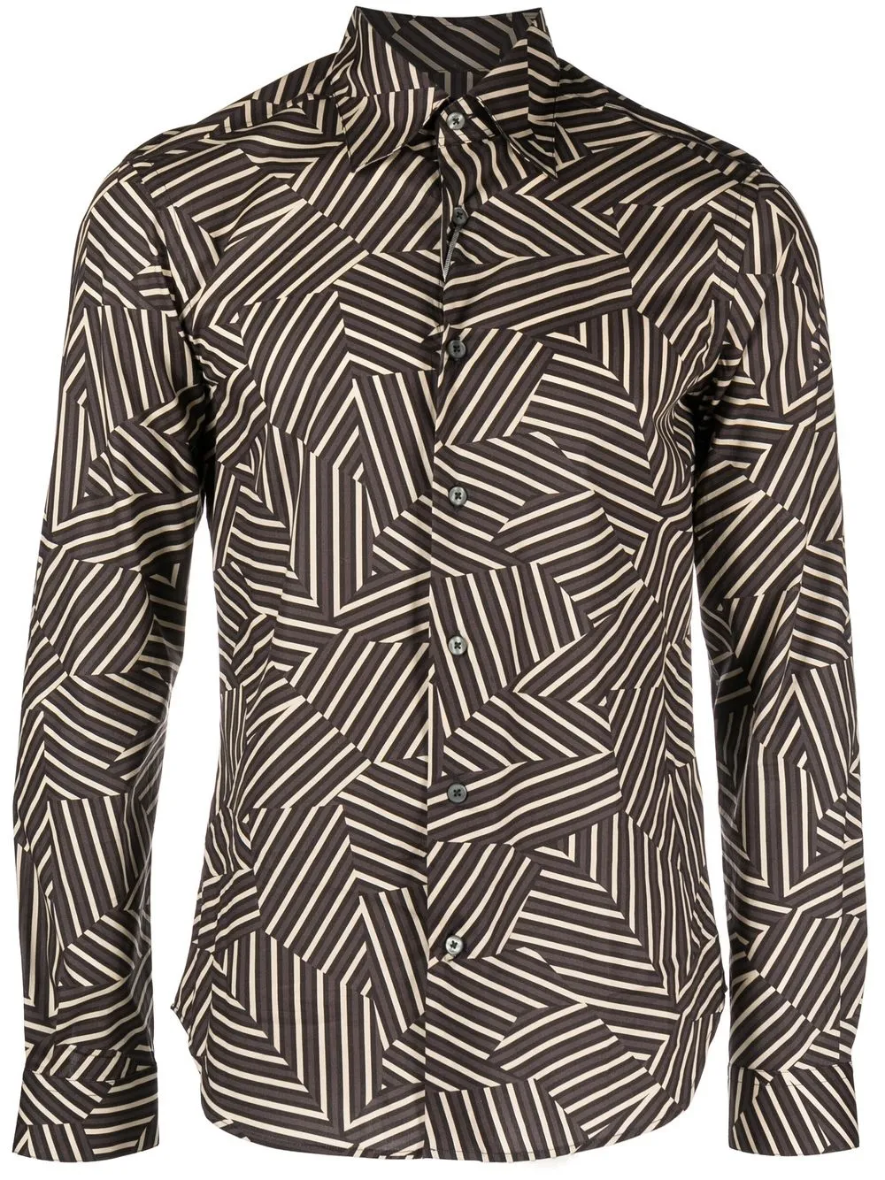 

Canali geometric-pattern shirt - Black