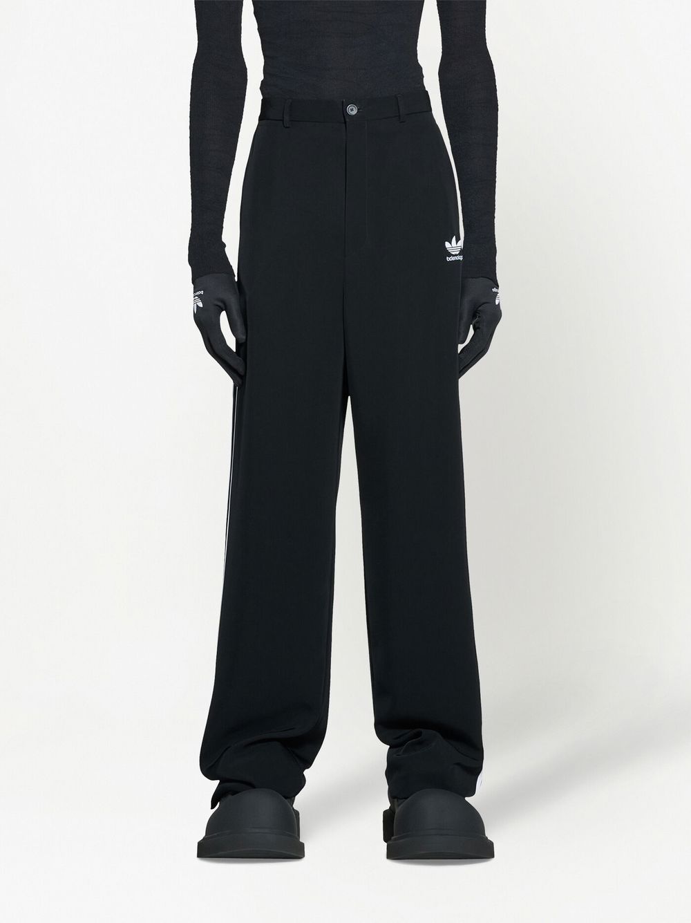 Shop Balenciaga X Adidas Wide-leg Trousers In Black
