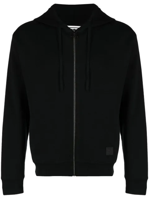 Wooyoungmi jersey-knit drawstring zipped hoodie