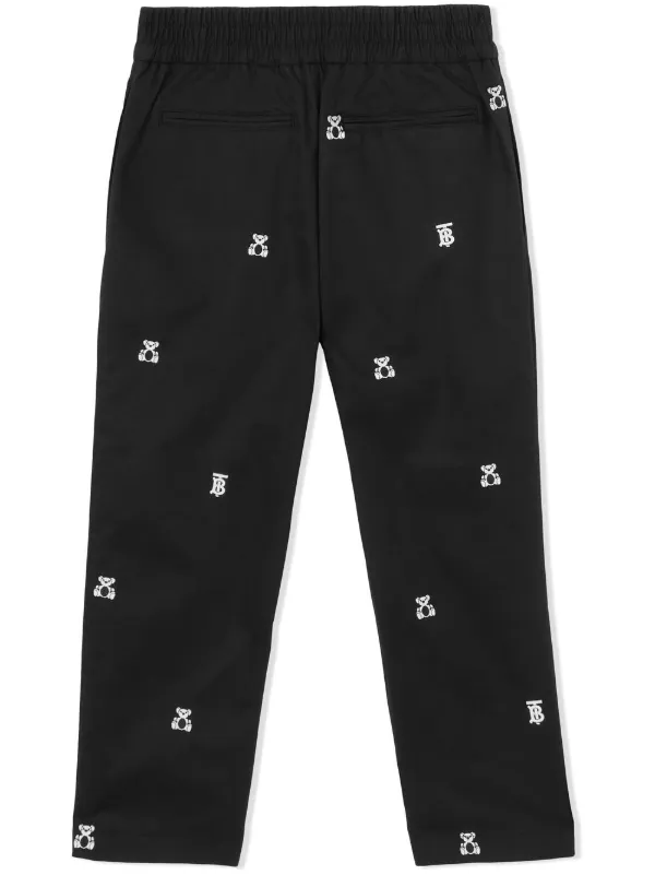 Burberry Kids Thomas Bear Embroidered straight-leg Trousers 