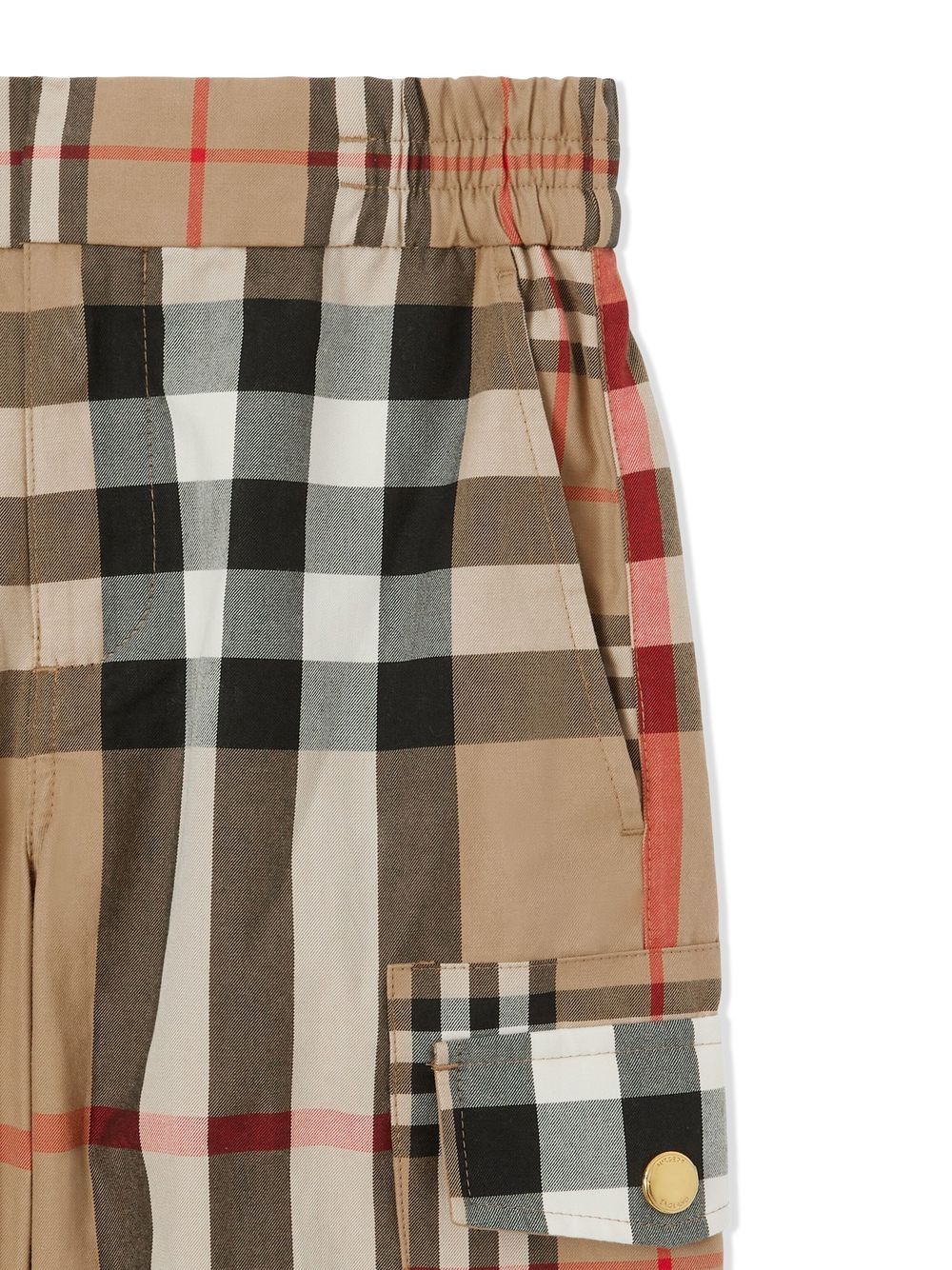 Shop Burberry Mixed Vintage Check Cargo Trousers In Neutrals