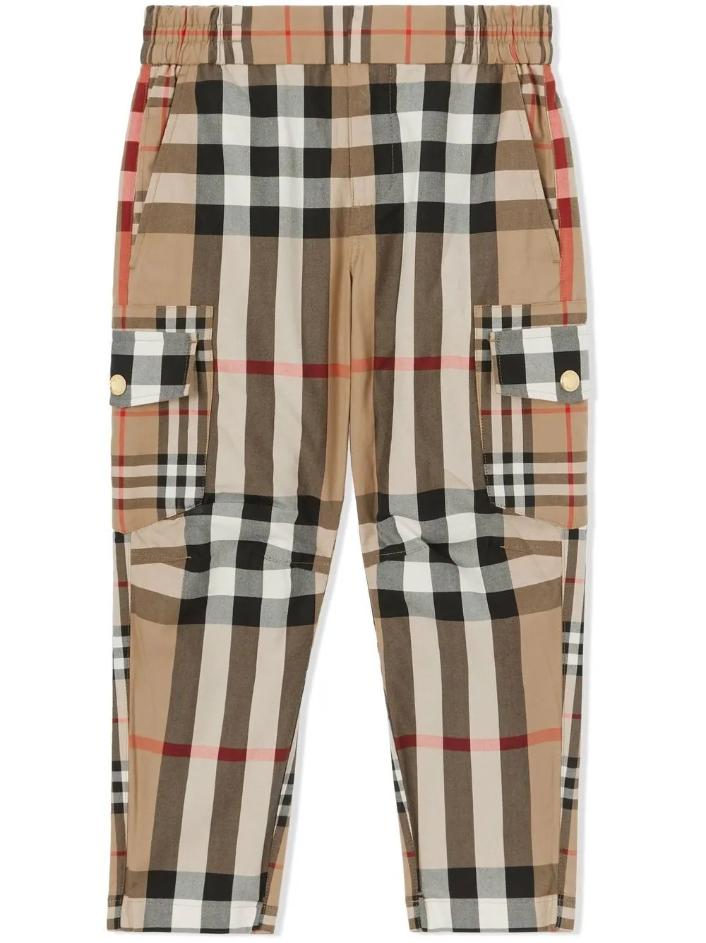 Burberry Mixed Vintage Check Cargo Trousers In Neutrals