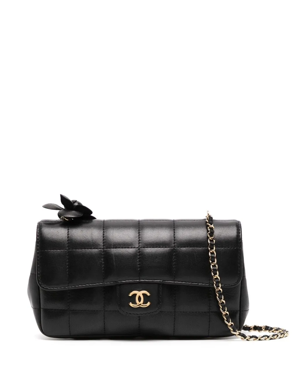 

CHANEL Pre-Owned 2008 Choco Bar Camélia shoulder bag - Black