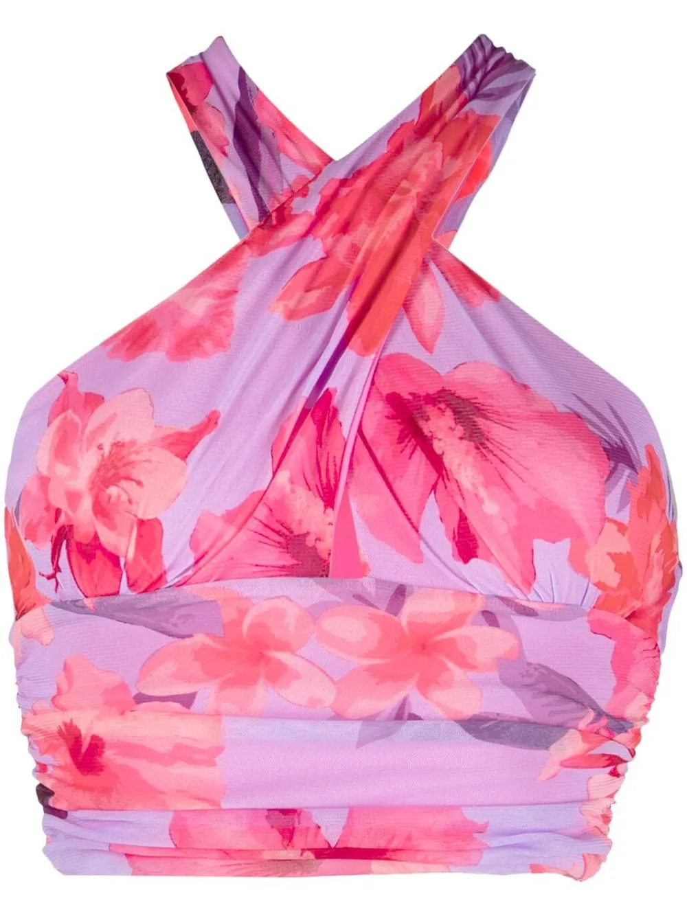 

PINKO floral-print crossover tank top