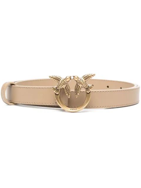 PINKO Love Berry logo-plaque leather belt 