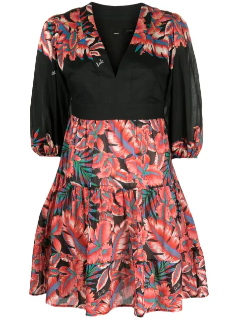 PINKO floral-print cotton minidress