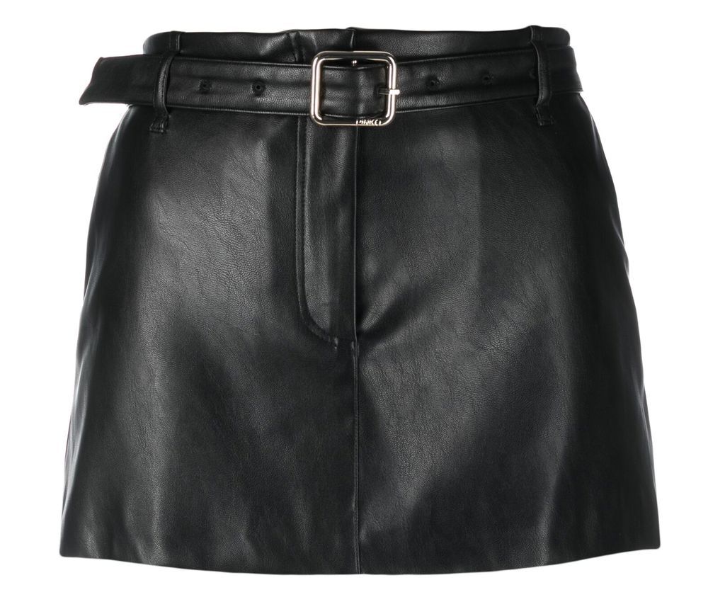 

PINKO faux-leather belted miniskirt - Black