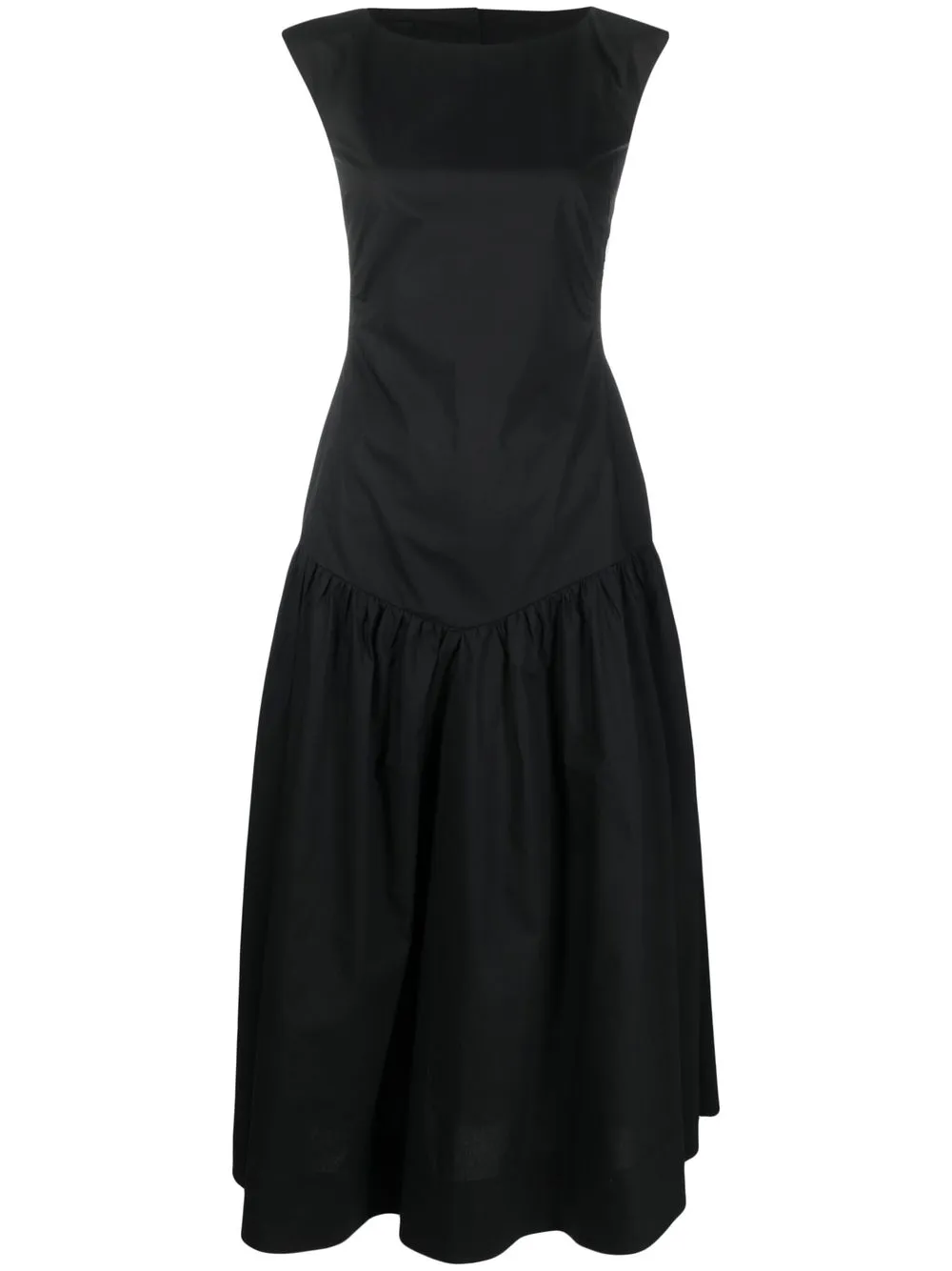 

PINKO vestido midi sin mangas con cuello cuadrado - Negro