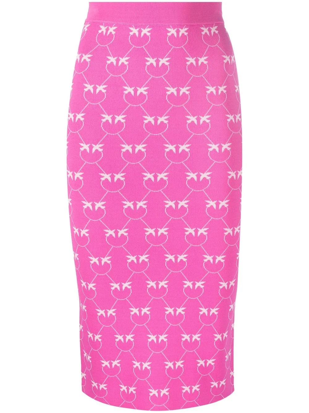 

PINKO Love Birds monogram knitted skirt