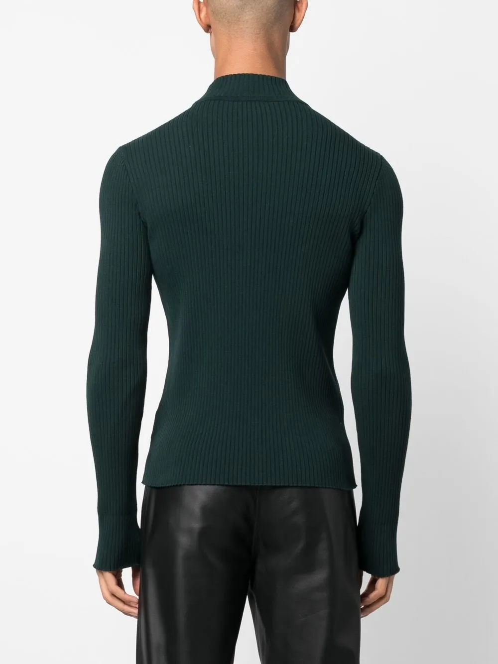 Courrèges Ribbed-knit Jumper In Green