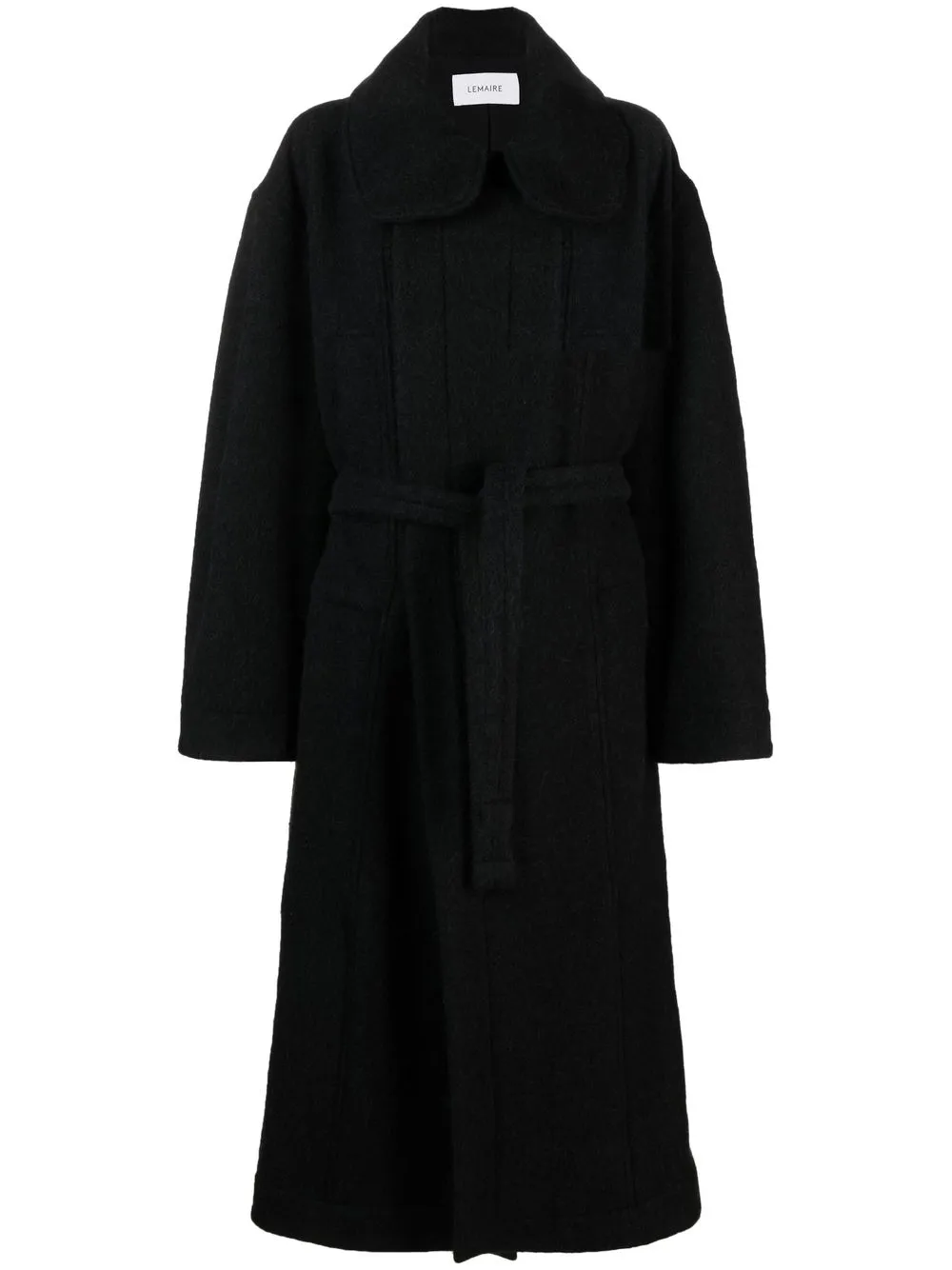 

Lemaire belted long-sleeve coat - Black
