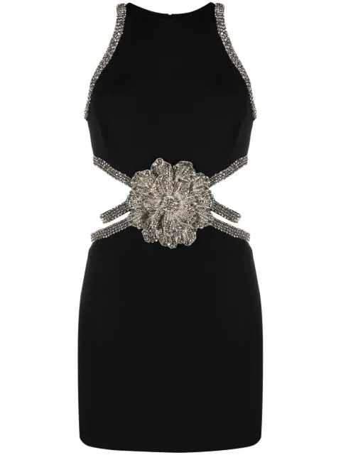 Loulou Luna crystal floral-embellished minidress