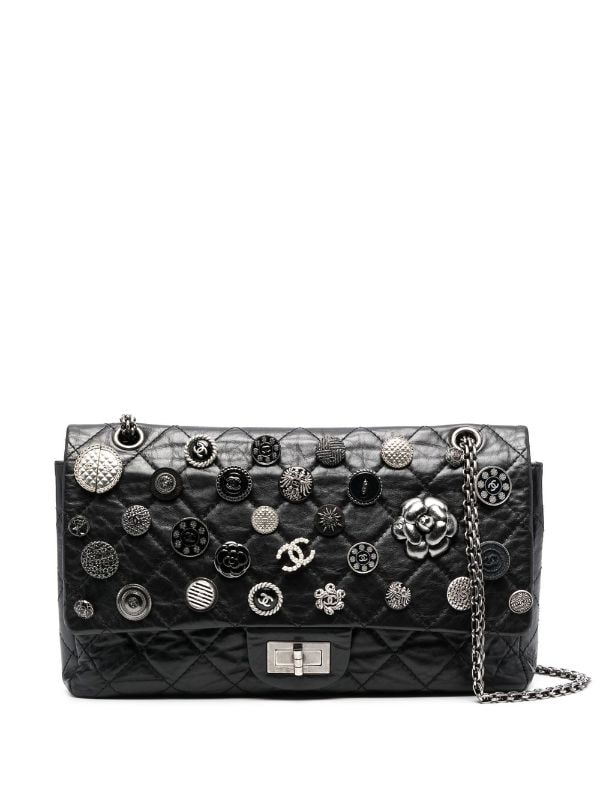 Chanel Pre-owned 2009- 2010 2.55 Double Flap Shoulder Bag - Black