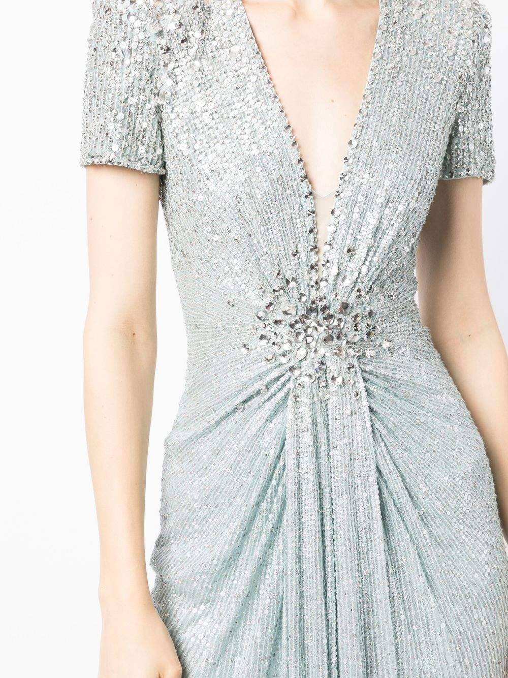 Jenny Packham embellished V-neck dress Women