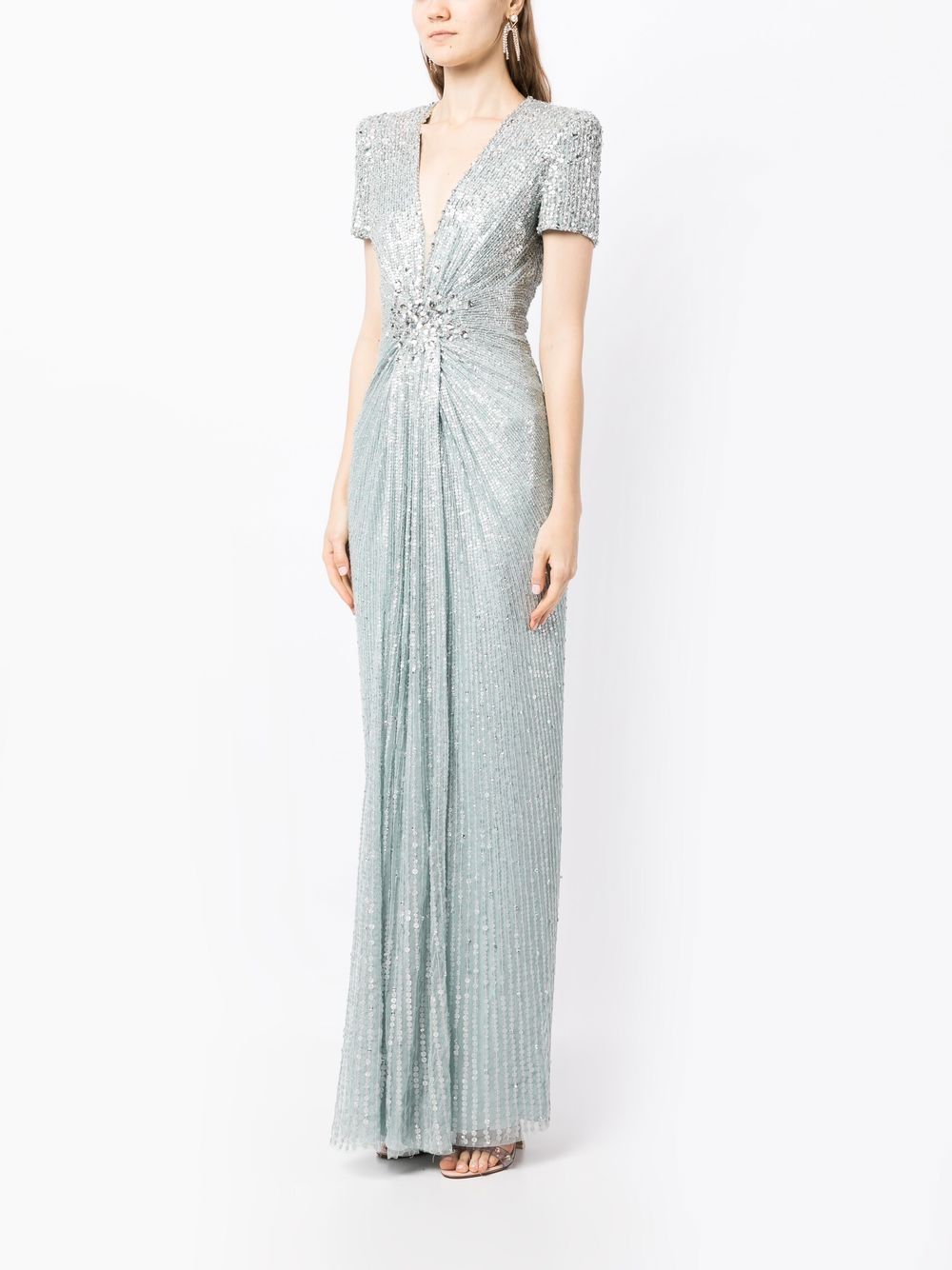 Affordable Jenny Packham embellished V-neck dress Women