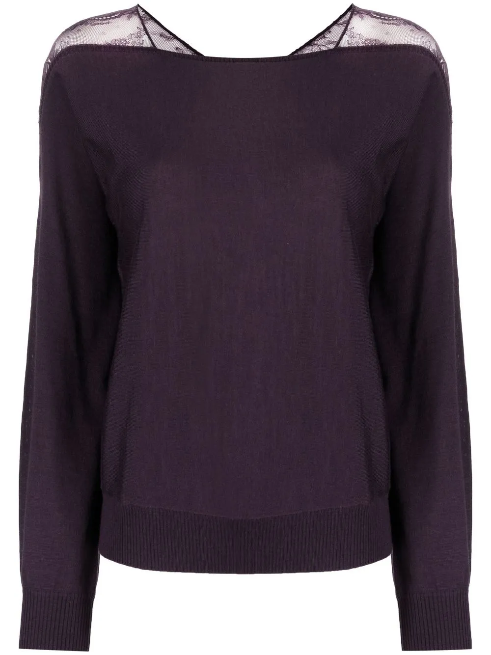 

Patrizia Pepe lace-panel jumper - Purple