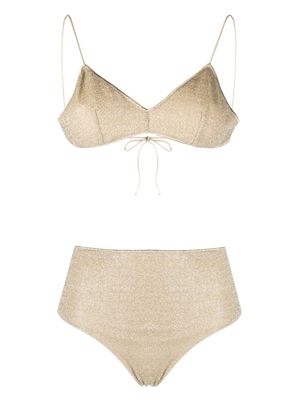 

Oséree metallic-effect high-waisted bikini - Neutrals