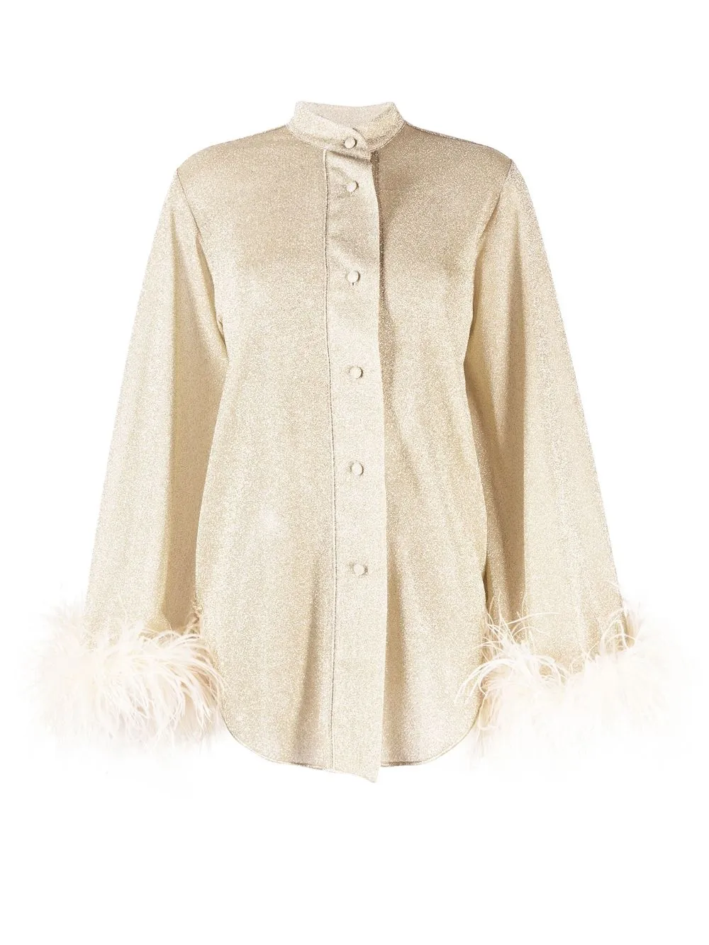

Oséree feather-trim oversized shirt - Gold