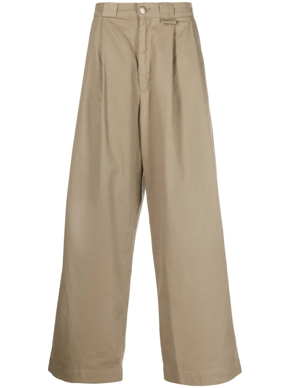 

Willy Chavarria pleated wide-leg cotton trousers - Neutrals