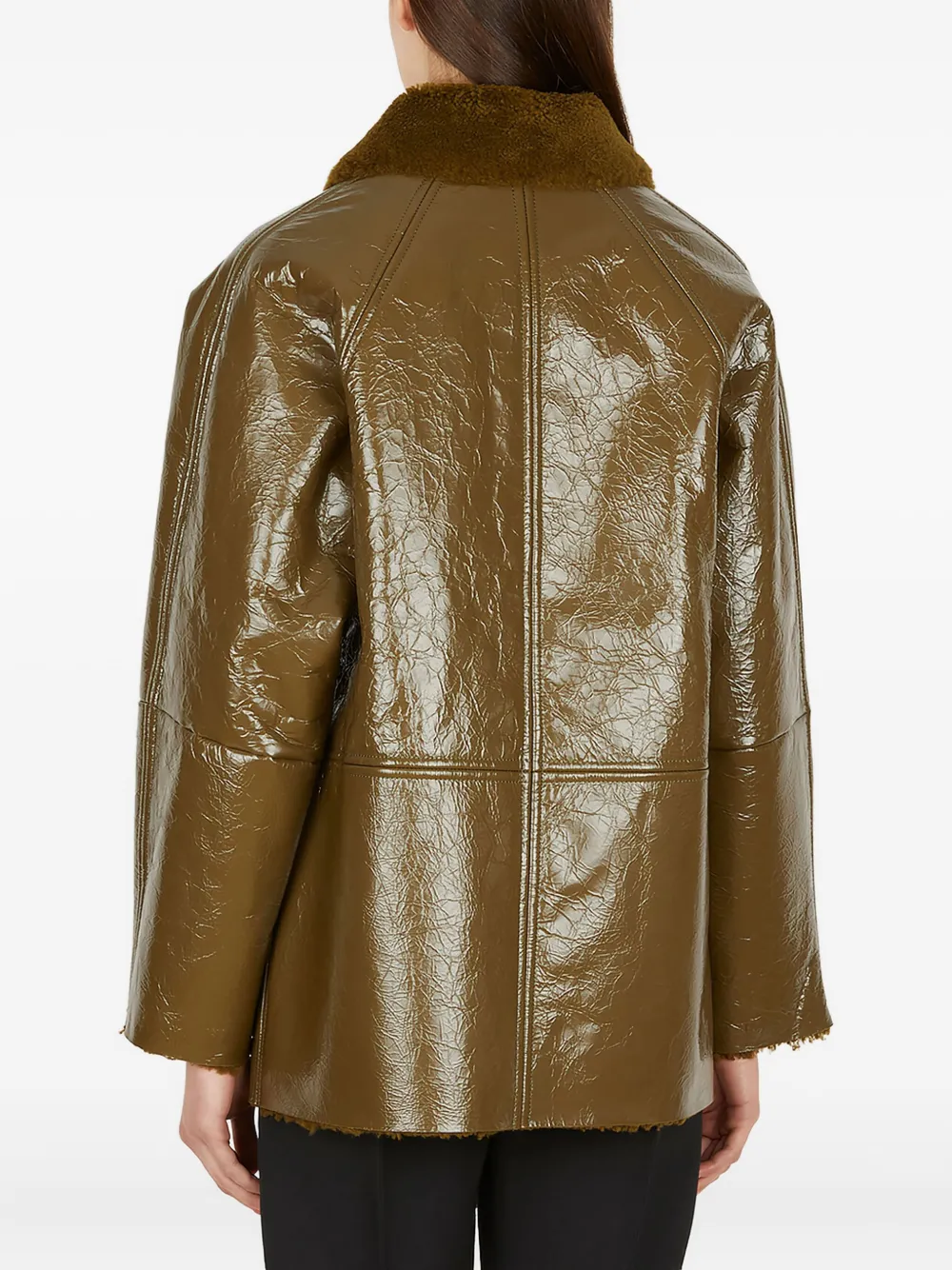 KASSL Editions Jaqueta De Couro Envernizado | Verde | FARFETCH BR