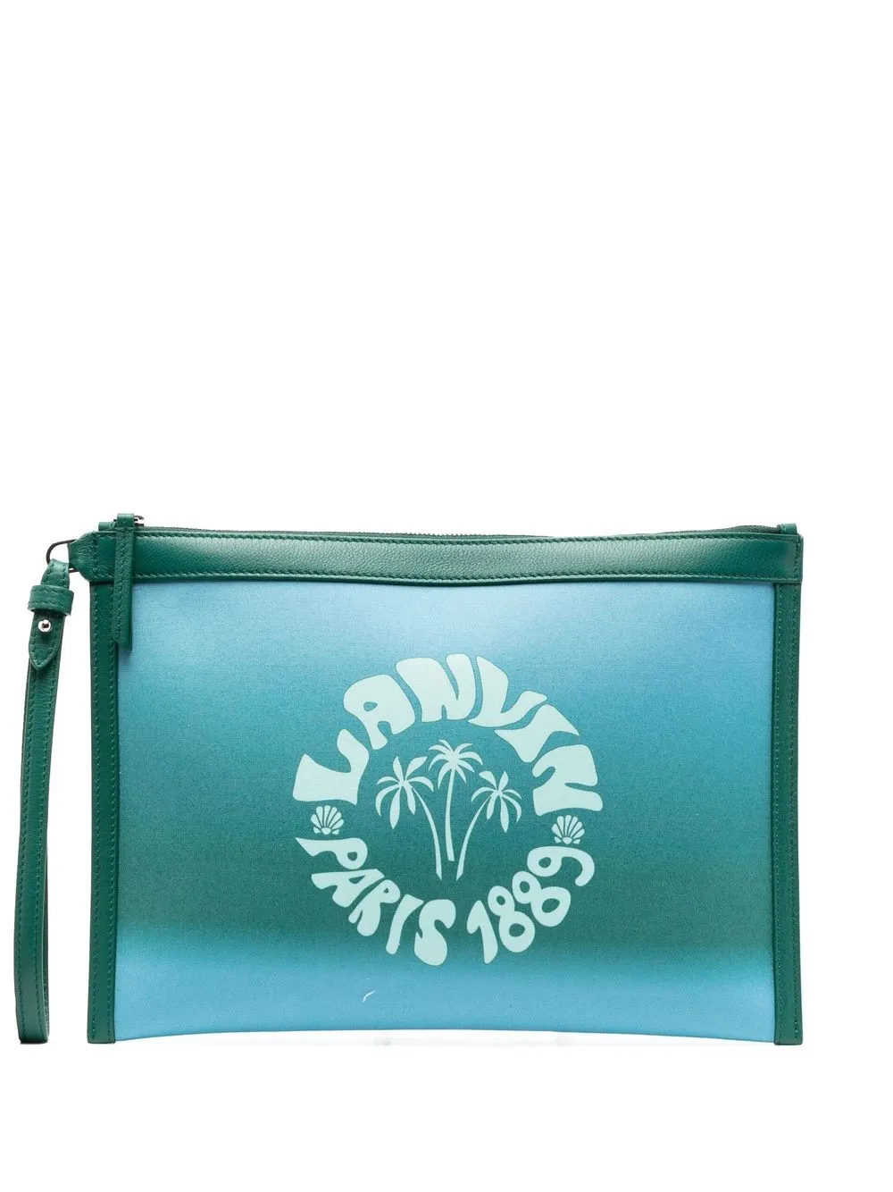 

Lanvin logo-prit zipped pouch - Blue