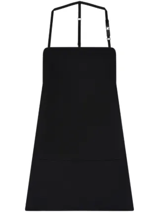 Courrèges Backless Twill Mini Dress | Black | FARFETCH
