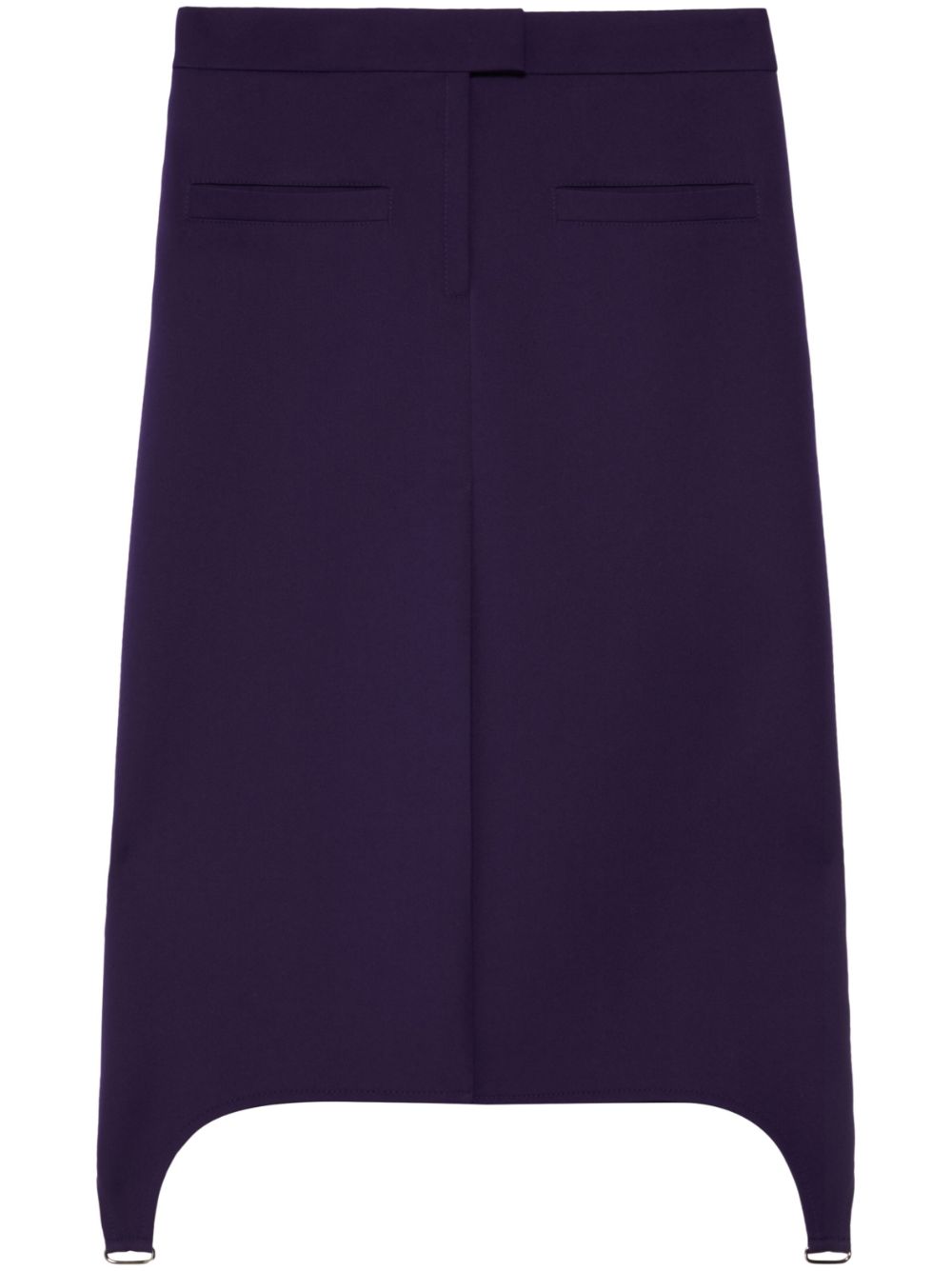 Courrèges Suspenders Midi Twill Skirt In Purple