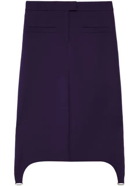 Courrèges suspenders midi twill skirt