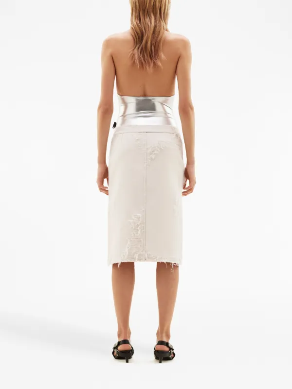 Courrèges logo-embroidered metallic-effect Bodysuit | Silver