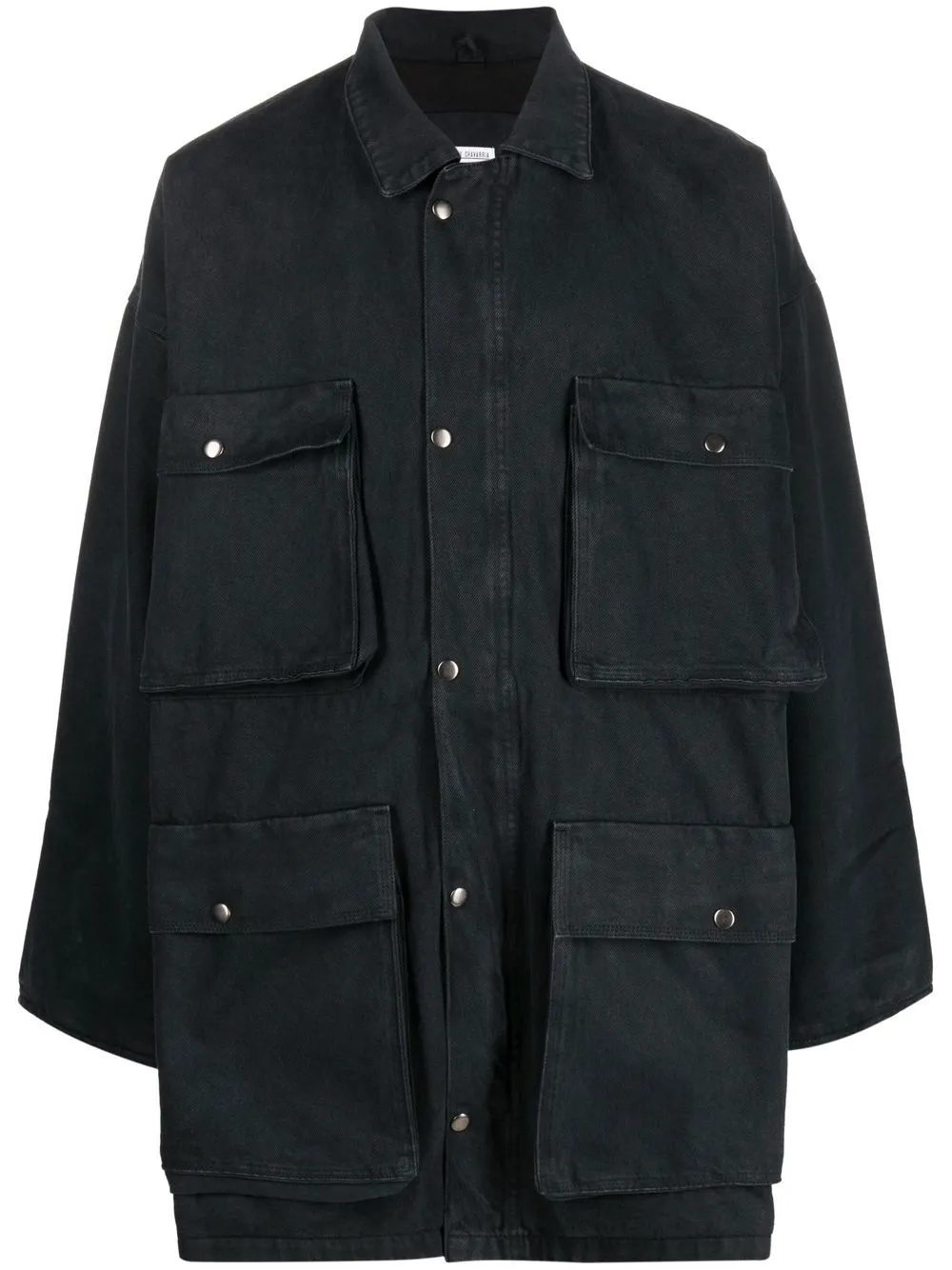 

Willy Chavarria multiple pocket cotton coat - Black