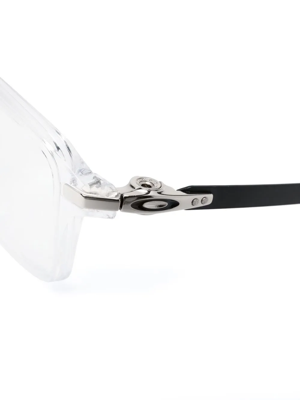 Oakley Logo-plaque Rectangle-frame Glasses In Silver