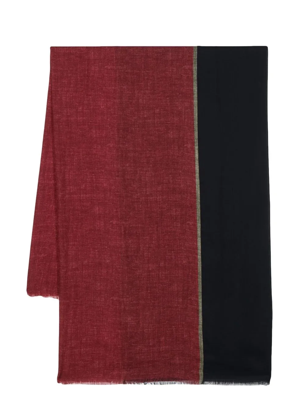 

Dell'oglio two-tone frayed scarf - Red