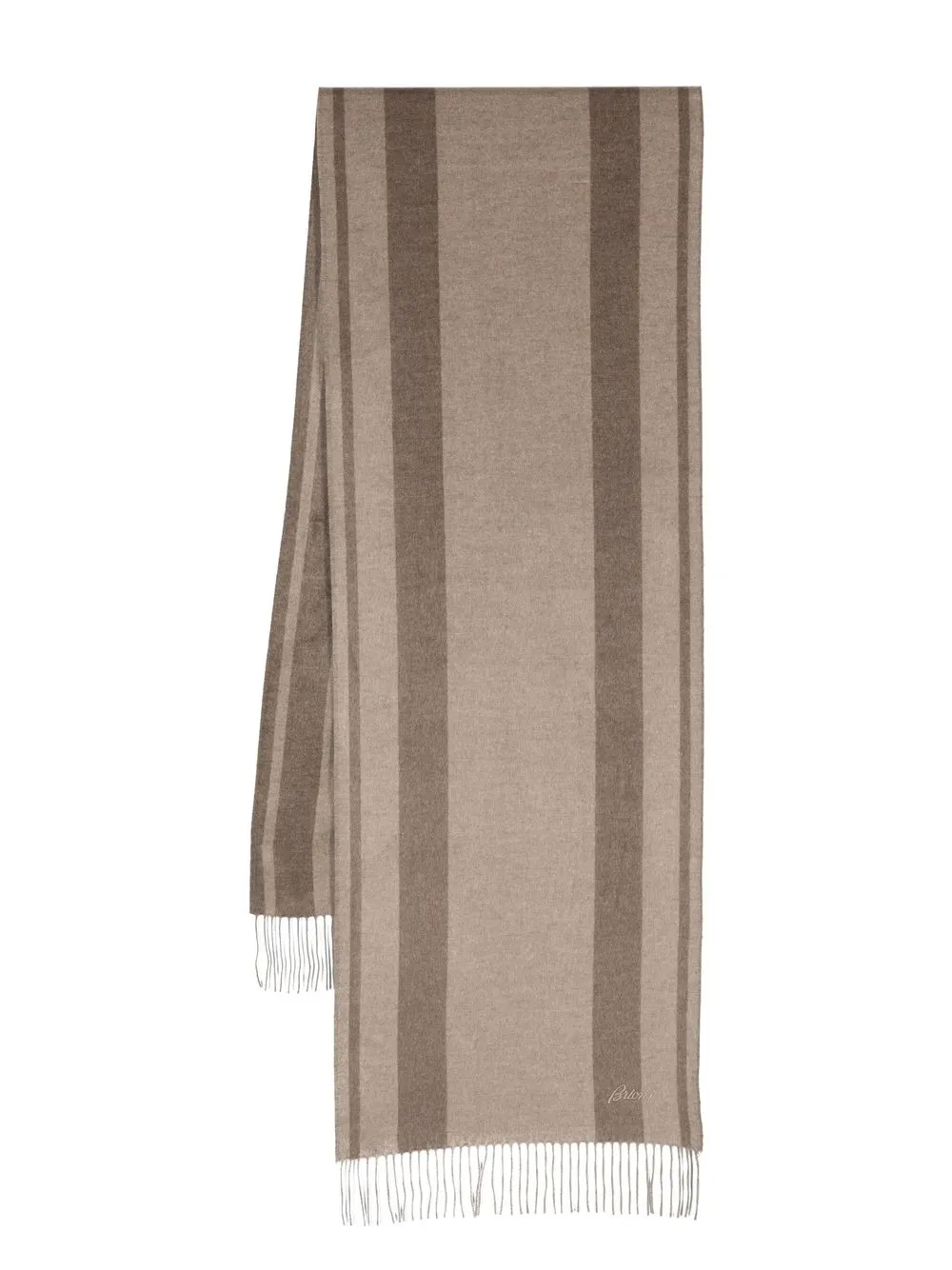 

Brioni striped silk scarf - Neutrals