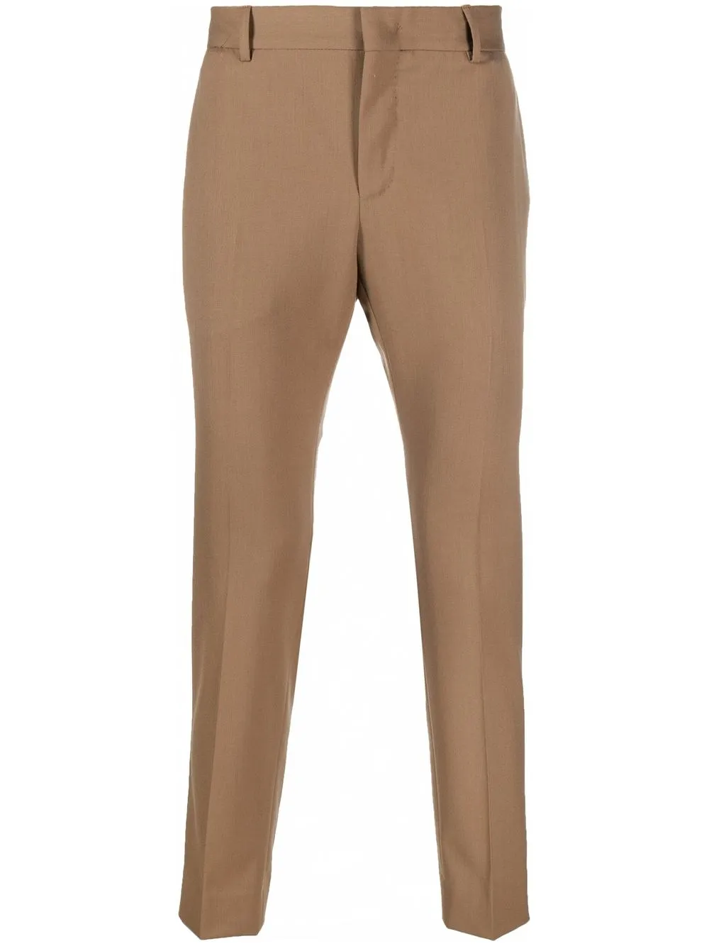 Pt Torino Stretch-wool Tapered Trousers In Brown