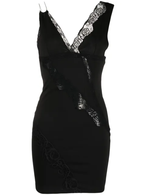 VAILLANT STUDIO lace-trim distressed knitted dress