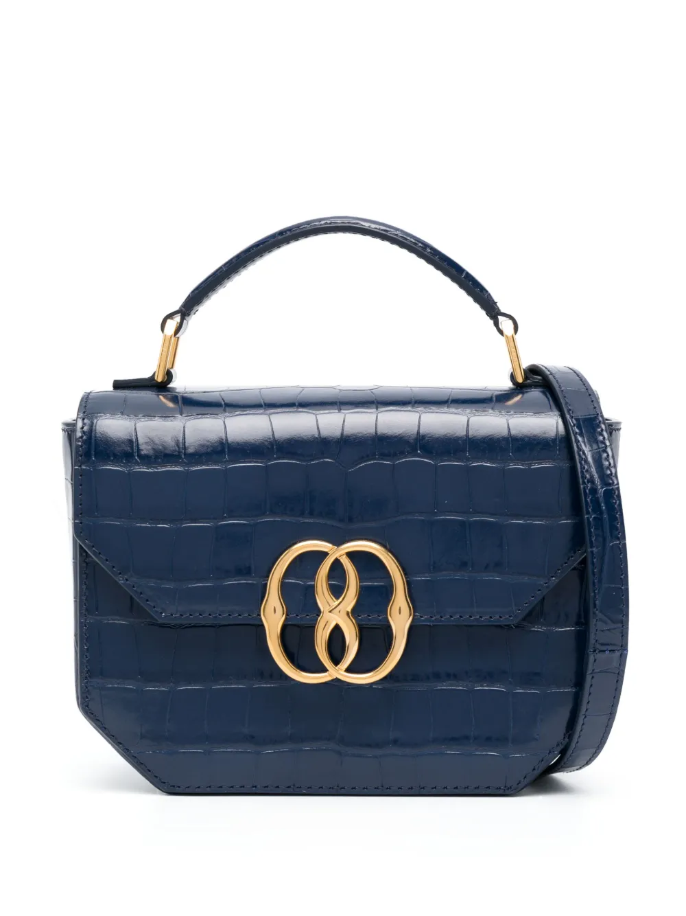 Bally crocodile-embossed logo tote bag - Blue