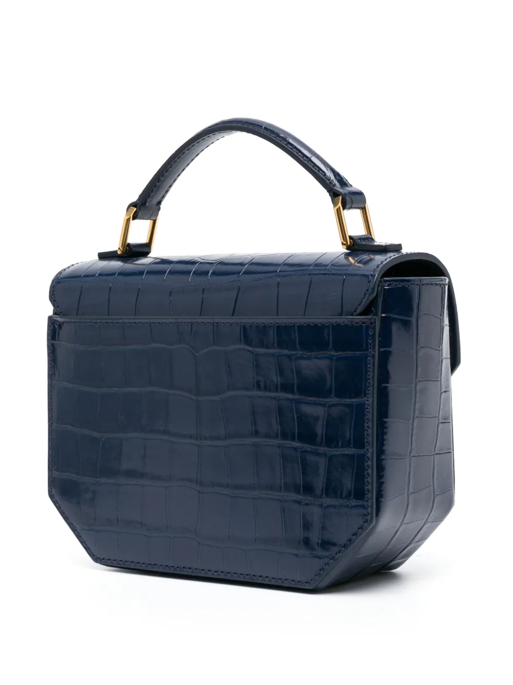 Shop Bally Crocodile-embossed Logo Tote Bag In Blau